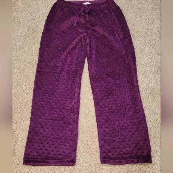 Of the Moment Purple Fleece Polka Dot Pajama Set NWT - Picture 5 of 7